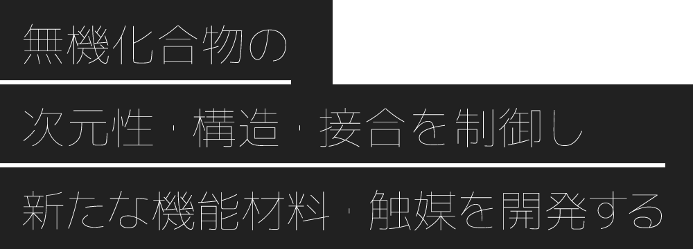 無機化合物の次元性・構造・接合を制御し新たな機能材料・触媒を開発する